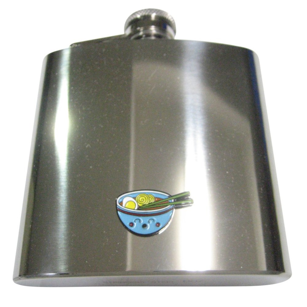 Colorful Happy Ramen Noodle Bowl 6oz Flask